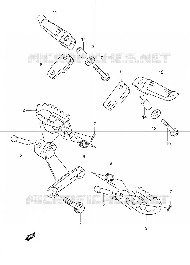 REPOSE PIED Suzuki MOTO 250 DR 2000  DR250RY(E24)