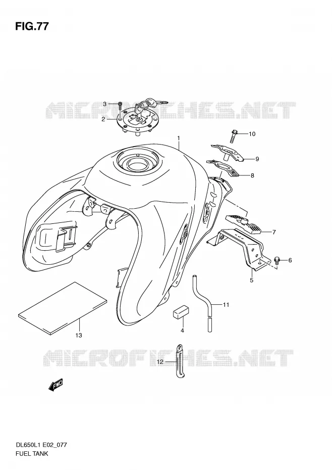 RESERVOIR D'ESSENCE (DL650AL1 E2) Suzuki MOTO 650 V-STROM 2011  DL650L1(E2)