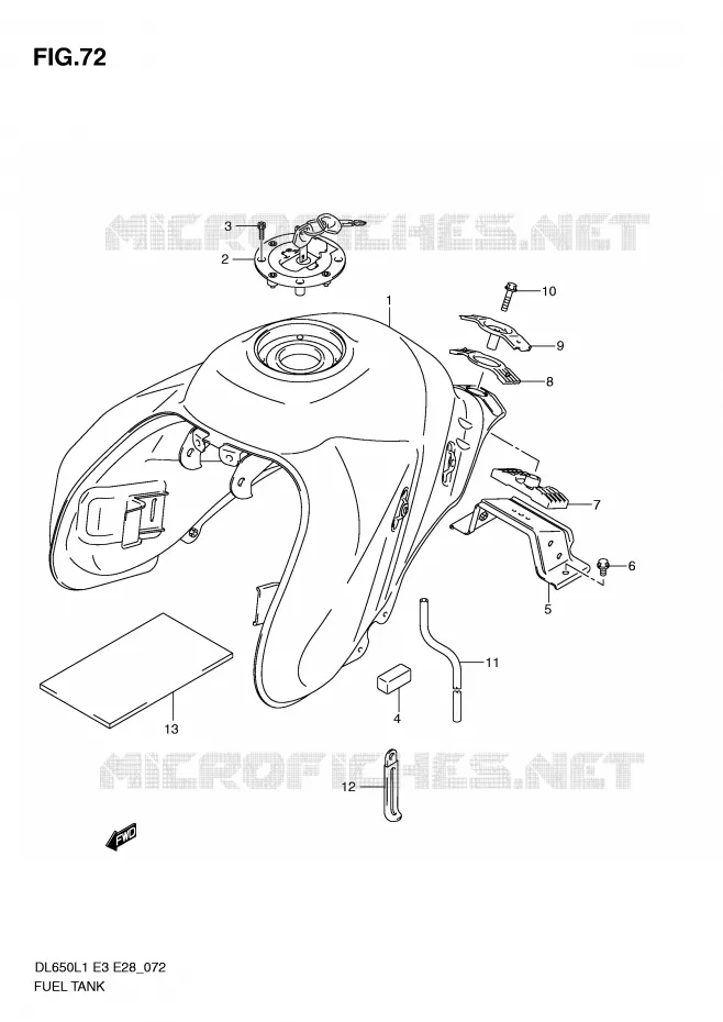 RESERVOIR D'ESSENCE (DL650AL1 E3) Suzuki MOTO 650 V-STROM 2011  DL650L1(E3)