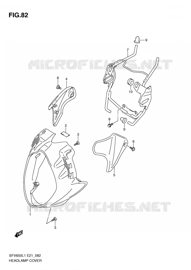 SUPPORT - CARENAGES DE PHARE Suzuki MOTO 650 GLADIUS 2011  SFV650AL1(E21)