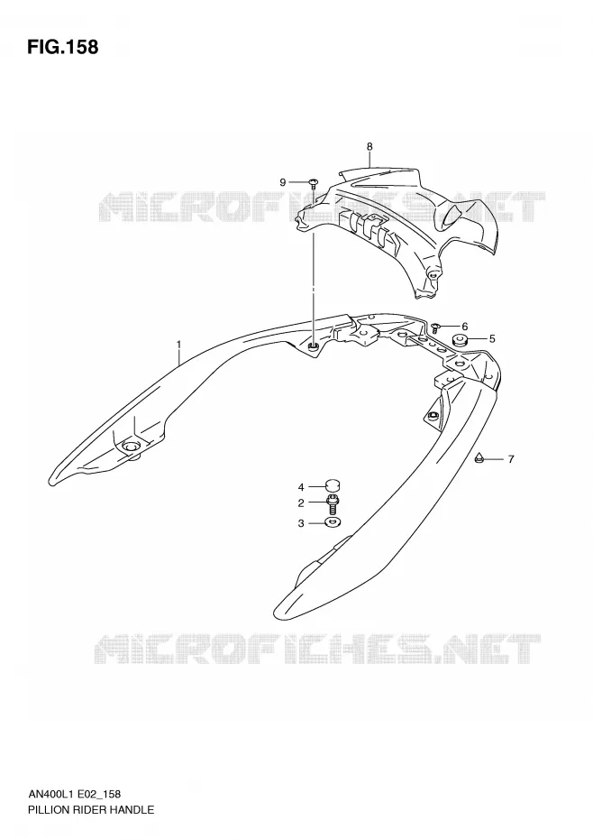 SUPPORT DOSSERET (AN400L1 E2) Suzuki SCOOTER 400 BURGMAN 2011  AN400ZAL1(E2)