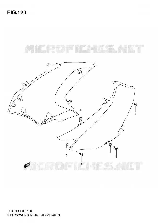 SUPPORTS / FIXATIONS CARENAGES Suzuki MOTO 650 V-STROM 2011  DL650AL1(E2)