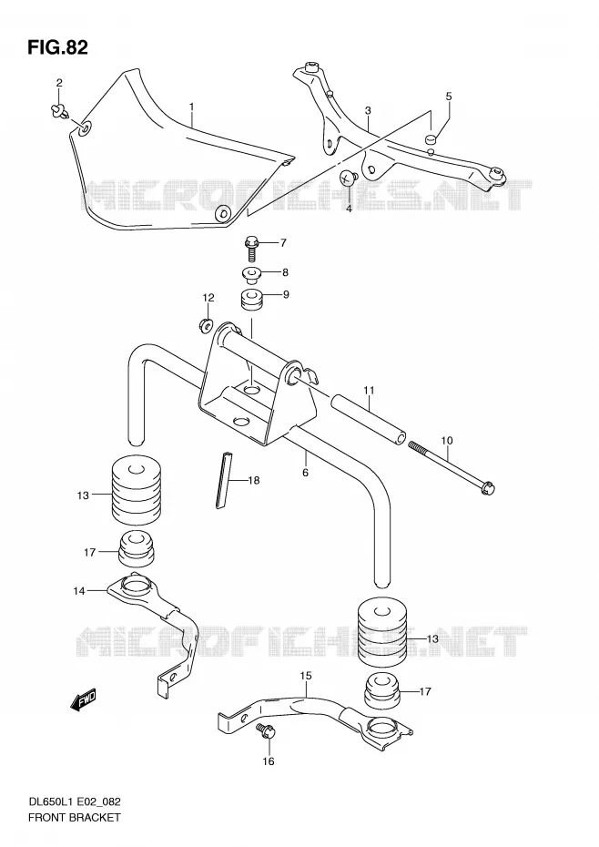 SUPPORTS AVANT Suzuki MOTO 650 V-STROM 2011  DL650L1(E2)