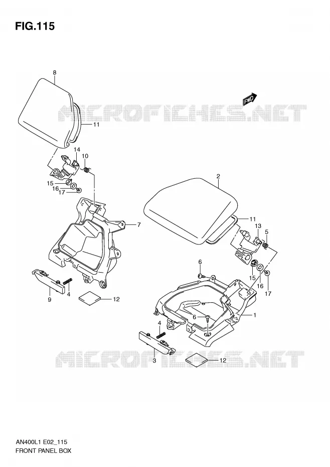 VIDE POCHE Suzuki SCOOTER 400 BURGMAN 2011  AN400AL1(E2)