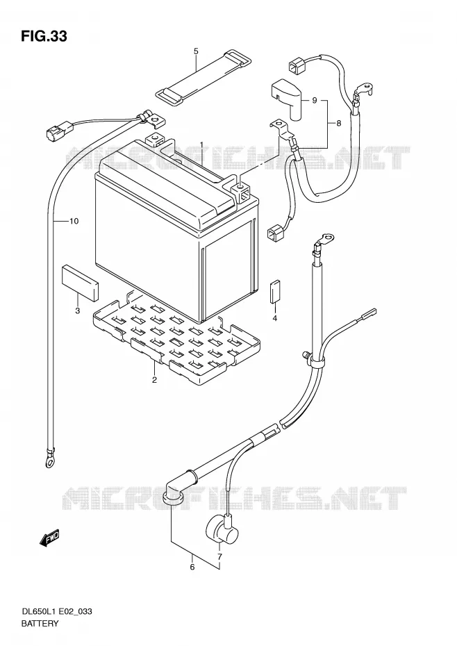 BATTERIE (DL650UEL1 E19) Suzuki MOTO 650 V-STROM 2011  DL650AL1(E2)