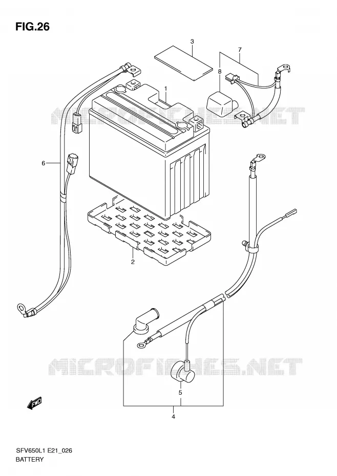 BATTERIE (SFV650L1 E24) Suzuki MOTO 650 GLADIUS 2011  SFV650AL1(E21)