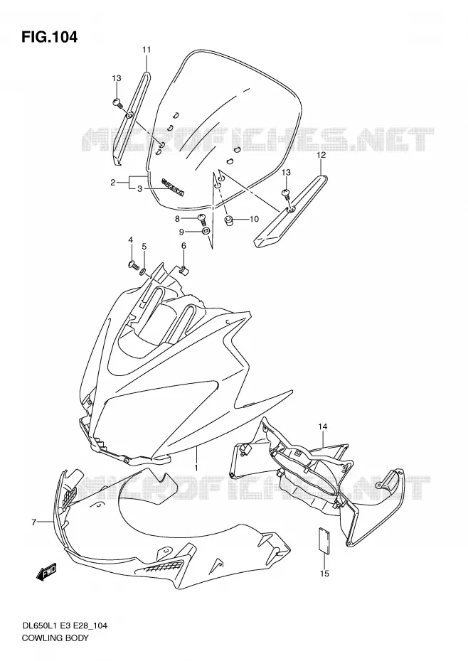 CARENAGES - ETIQUETTES Suzuki MOTO 650 V-STROM 2011  DL650L1(E3)