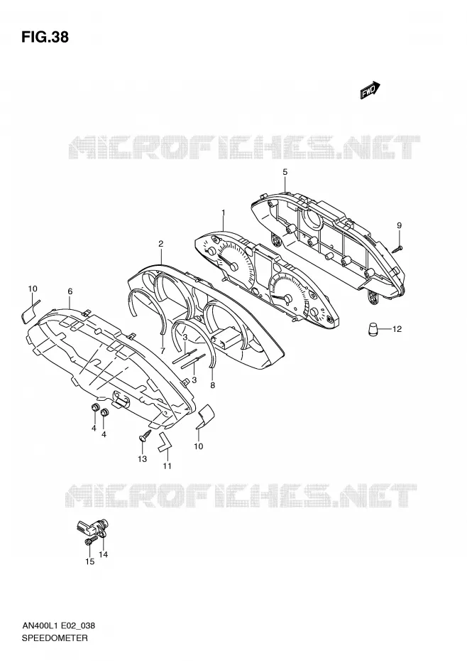 COMPTEUR (AN400L1 E19) Suzuki SCOOTER 400 BURGMAN 2011  AN400L1(E2)
