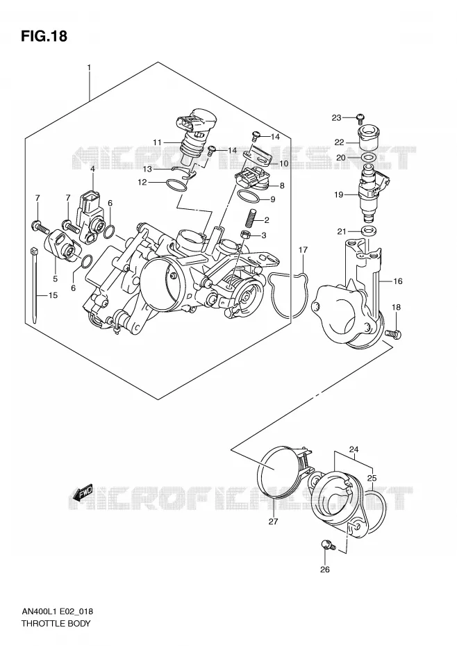 ENSEMBLE INJECTION Suzuki SCOOTER 400 BURGMAN 2011  AN400L1(E2)