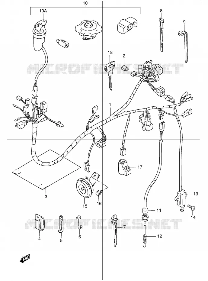 FAISCEAU ELECTRIQUE Suzuki MOTO 250 DR 1999  DR250RX(E24)