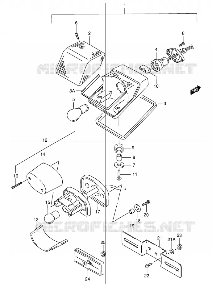 FEU ARRIERE Suzuki MOTO 250 DR 1998  DR250RW(E24)