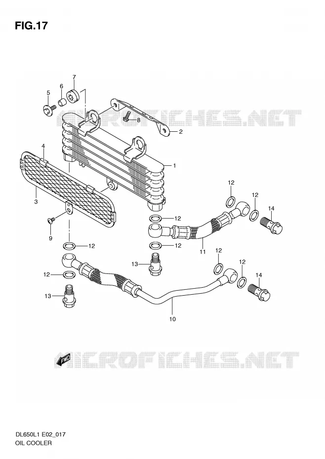 RADIATEUR D'HUILE Suzuki MOTO 650 V-STROM 2011  DL650AUEL1(E2)