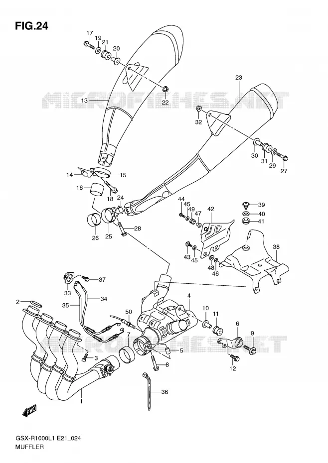 SILENCIEUX (GSX-R1000L1 E21) Suzuki MOTO 1000 GSX-R 2011  GSX-R1000UFL1(E21)