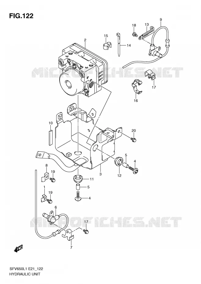 SYSTÈME ABS (SFV650AL1 E21) Suzuki MOTO 650 GLADIUS 2011  SFV650L1(E21)