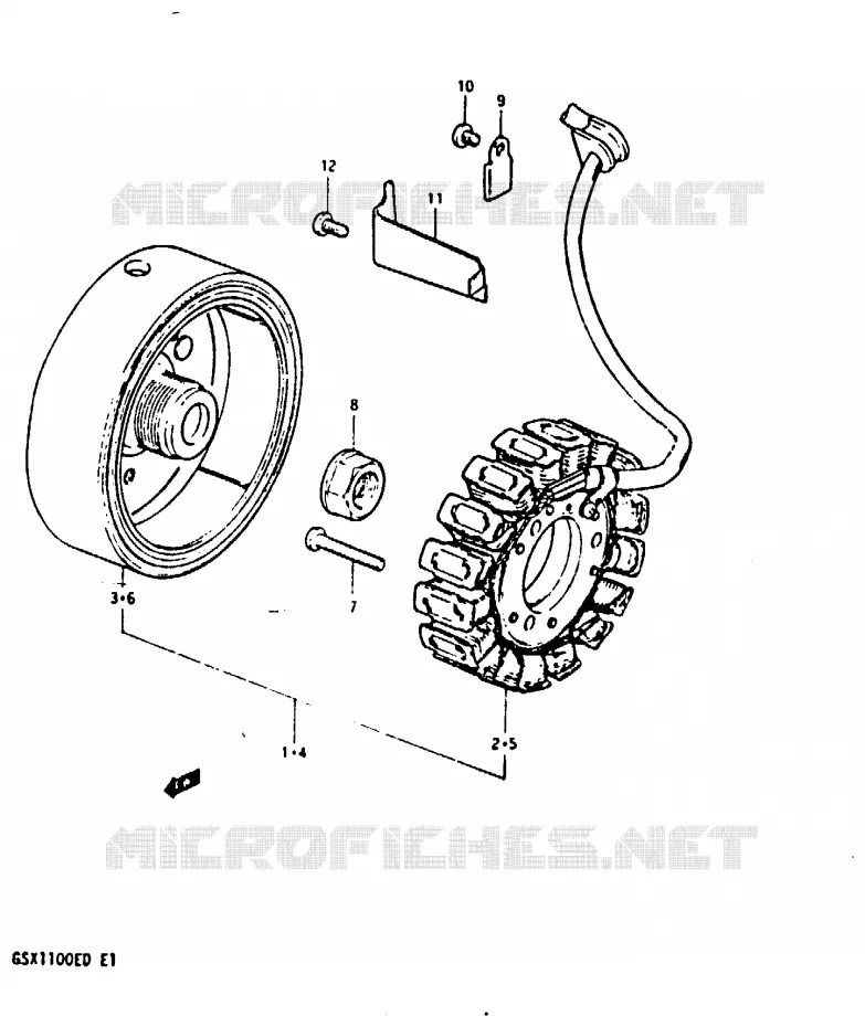 ALTERNATEUR (GSX1100Z/EZ/D/ED/EXD/EXD) Suzuki MOTO 1100 GSX 1982  GSX1100Z(Z/D)