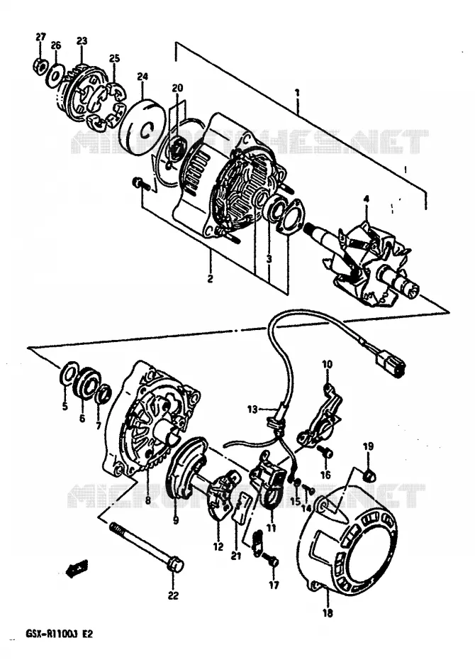 ALTERNATEUR (MODELE G/H) Suzuki MOTO 1100 GSX-R 1988  GSX-R1100J(G/H/J)