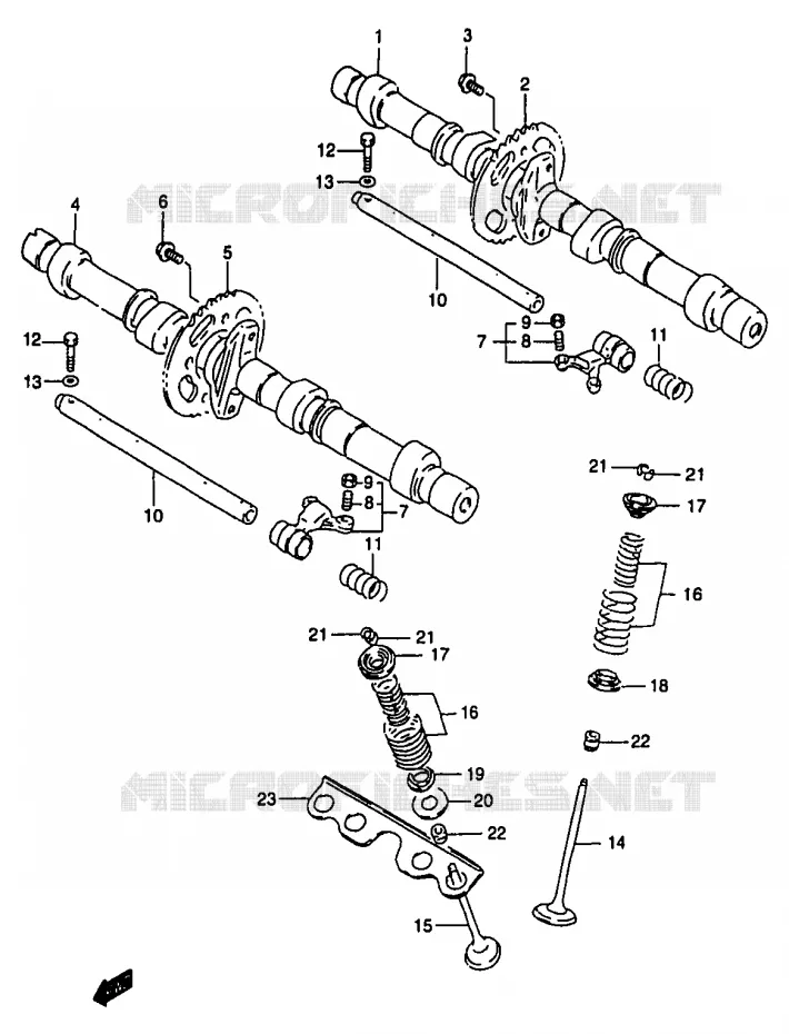 ARBRE A CAMES - SOUPAPES Suzuki MOTO 1200 BANDIT 1996  GSF1200T/GSF1200ST