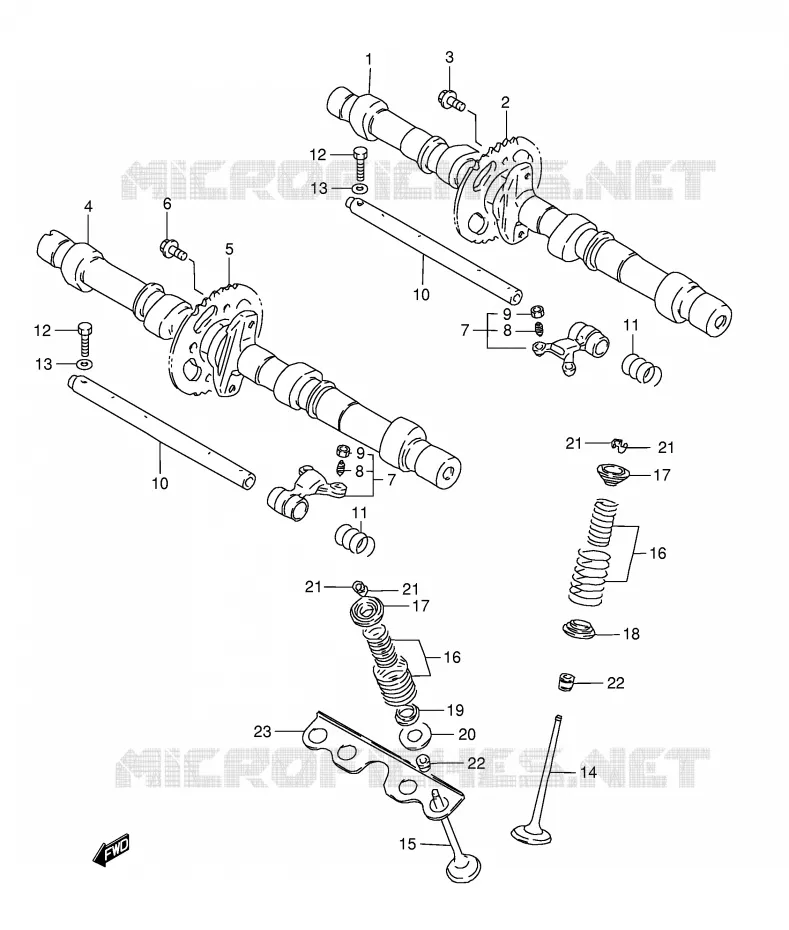 ARBRE A CAMES - SOUPAPES Suzuki MOTO 1200 BANDIT 1998  GSF1200SW(E28)