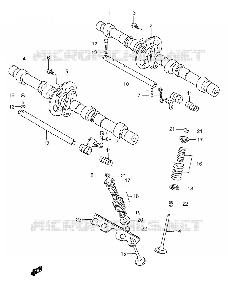 ARBRE A CAMES - SOUPAPES Suzuki MOTO 1200 BANDIT 2000  GSF1200Y/GSF1200SY/GSF1200SAY