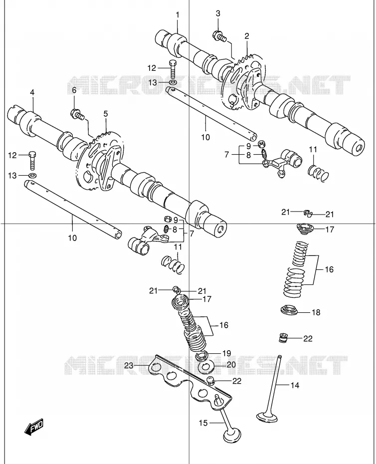 ARBRE A CAMES - SOUPAPES Suzuki MOTO 1200 BANDIT 2004  GSF1200K4(E2)