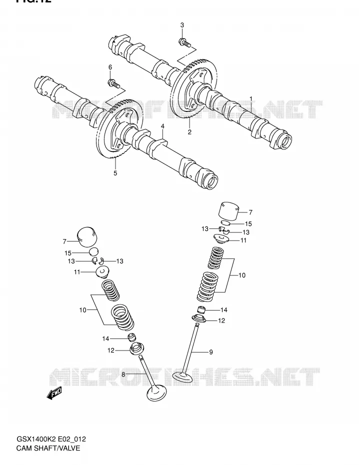 ARBRE A CAMES - SOUPAPES Suzuki MOTO 1400 GSX 2003  GSX1400K3(E2)