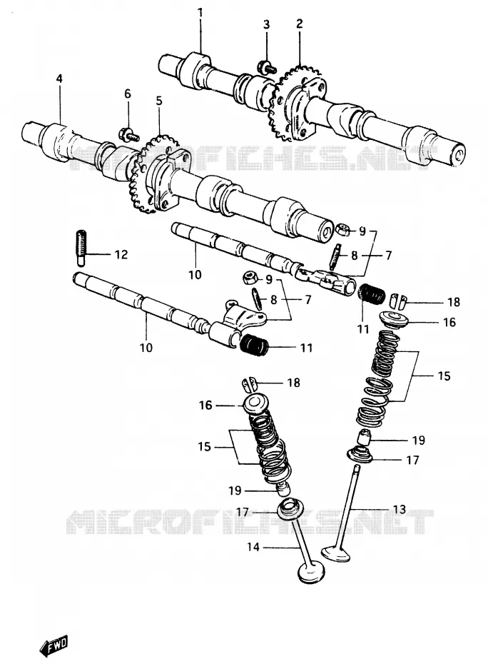 ARBRE A CAMES - SOUPAPES Suzuki MOTO 400 GSX 1983  GSX400FD