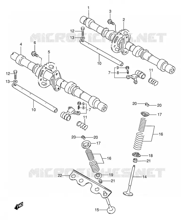 ARBRE A CAMES - SOUPAPES Suzuki MOTO 600 BANDIT 1997  GSF600SUV(E2)
