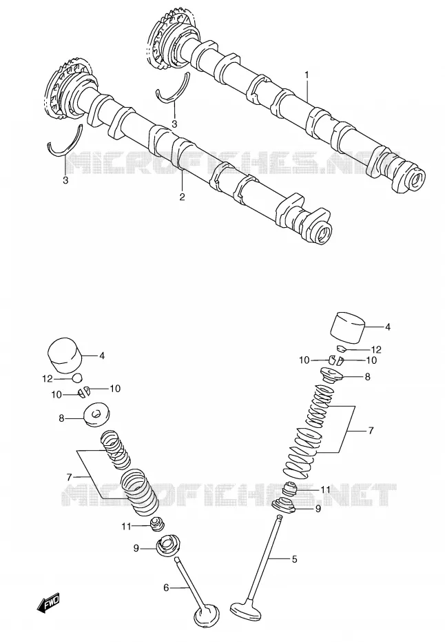 ARBRE A CAMES - SOUPAPES Suzuki MOTO 600 GSX-R 1998  GSX-R600W(E2)