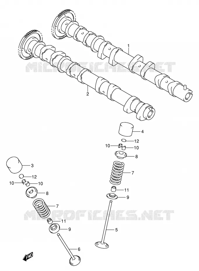 ARBRE A CAMES - SOUPAPES Suzuki MOTO 600 GSX-R 2003  GSX-R600U2K3(E2)