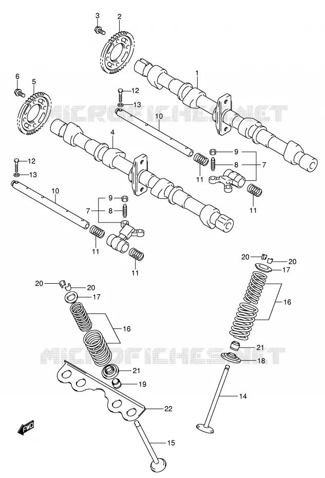 ARBRE A CAMES - SOUPAPES Suzuki MOTO 650 BANDIT 2006  GSF650UK6(E2)
