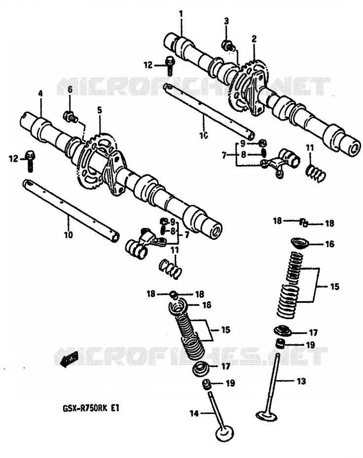 ARBRE A CAMES - SOUPAPES Suzuki MOTO 750 GSX-R 1989  GSX-R750RK