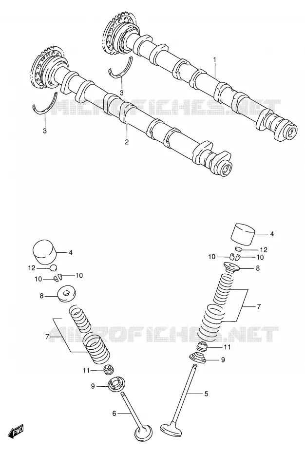 ARBRE A CAMES - SOUPAPES Suzuki MOTO 750 GSX-R 1996  GSX-R750T(E2)