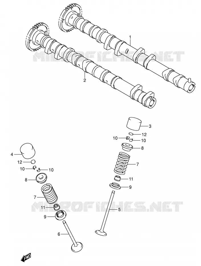 ARBRE A CAMES - SOUPAPES Suzuki MOTO 750 GSX-R 2005  GSX-R750U2XK5(E2)