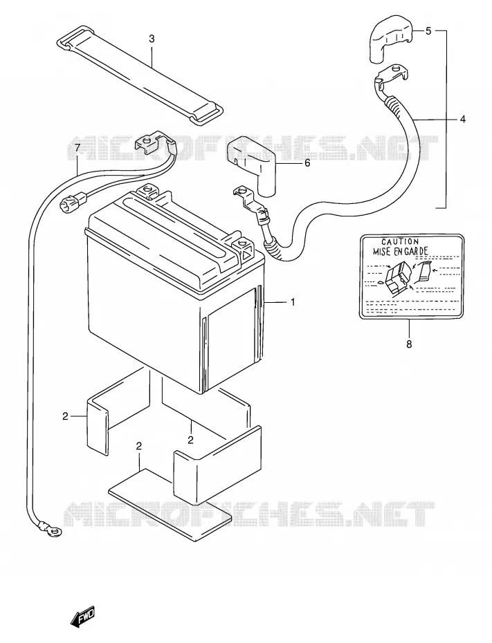 BATTERIE (MODELE P/R/S) Suzuki MOTO 1100 GSX-R 1998  GSX-R1100WW(E2)
