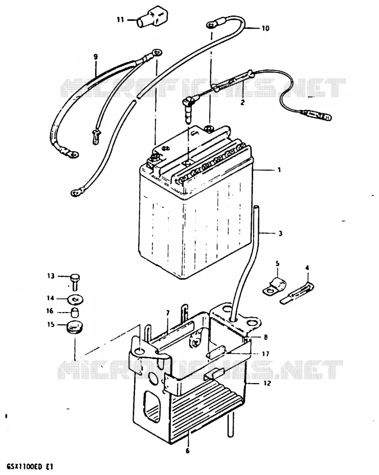 BATTERIE Suzuki MOTO 1100 GSX-E 1982  GSX1100EZ(Z/D)