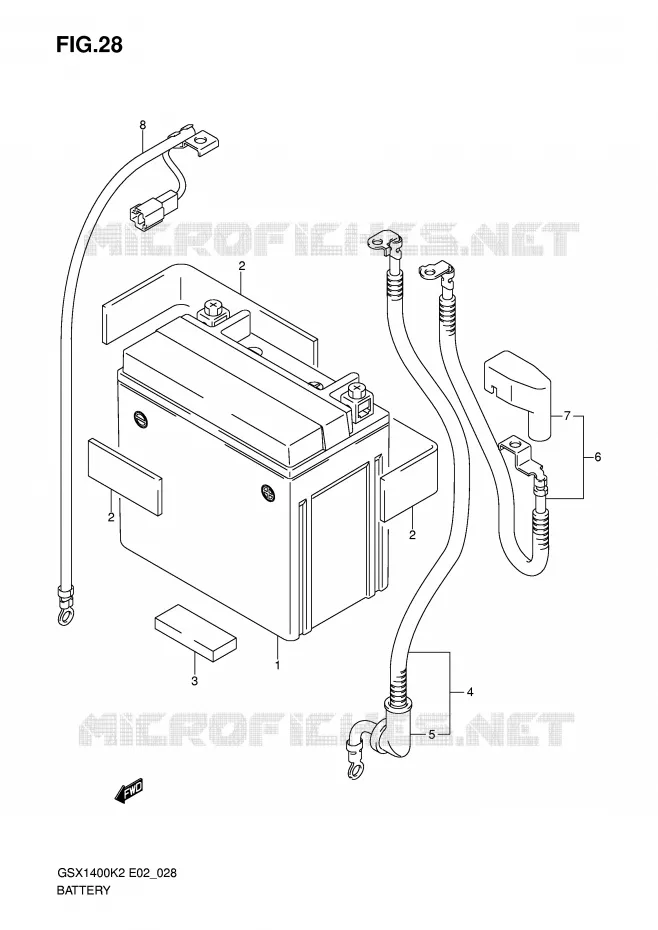 BATTERIE Suzuki MOTO 1400 GSX 2005  GSX1400U1K5(E2)