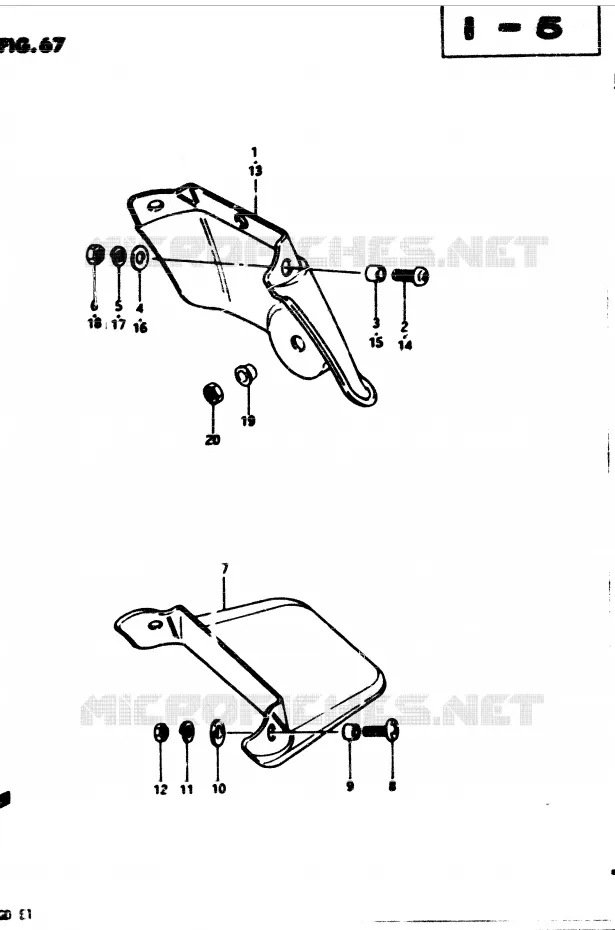 BAVETTE ARRIERE Suzuki MOTO 850 GS 1983  GS850GD(E1)