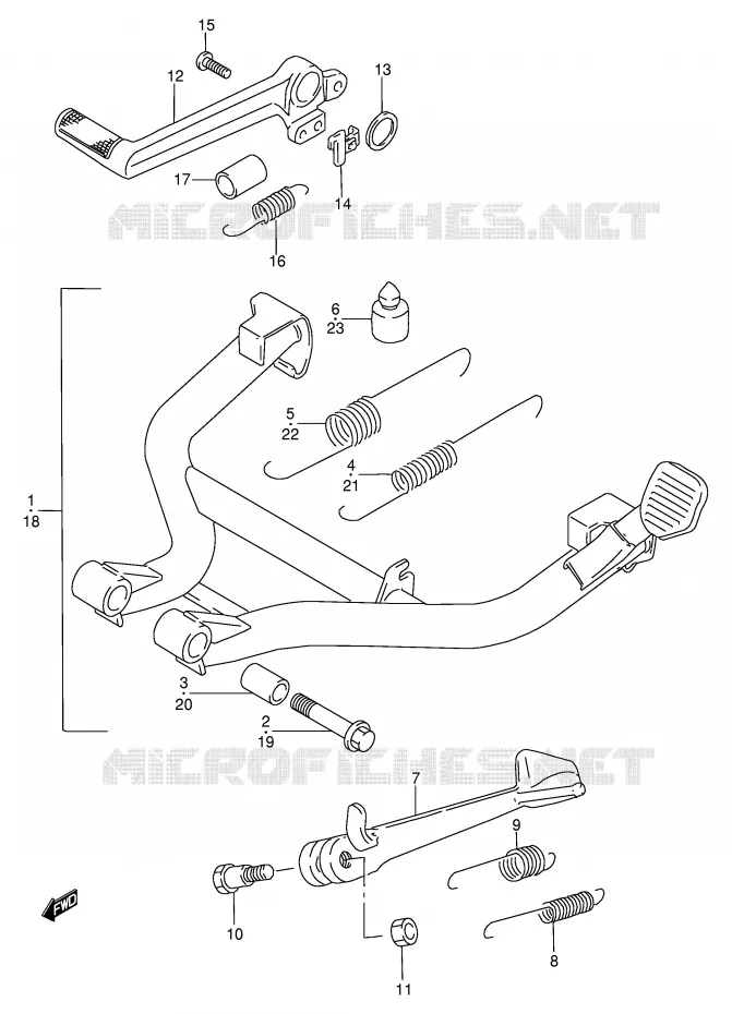 BEQUILLE (MODELE W/X) Suzuki MOTO 600 BANDIT 1996  GSF600T/GSF600ST/GSF600UT/GSF600SUT