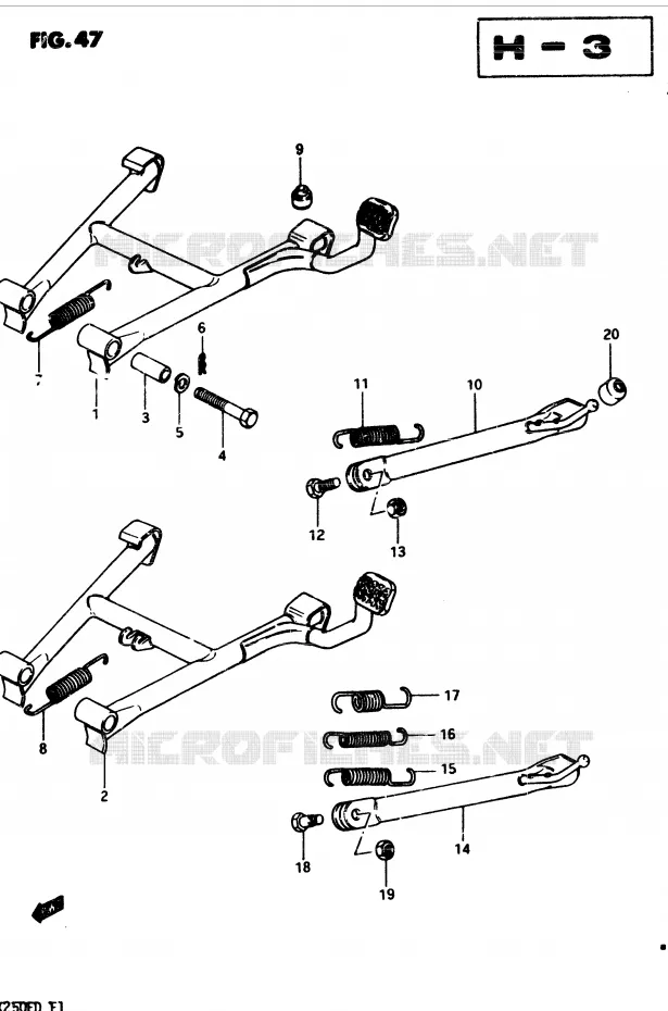 BEQUILLE Suzuki MOTO 250 GSX 1982  GSX250ESZ(Z/D)