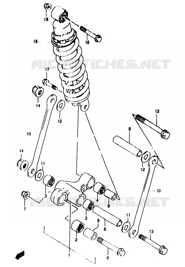 BIELLETTE DE SUSPENSION ARRIERE (GSF1200SAV/SAW/SAX/SAY) Suzuki MOTO 1200 BANDIT 2000  GSF1200SY(T/V/W/X/Y)
