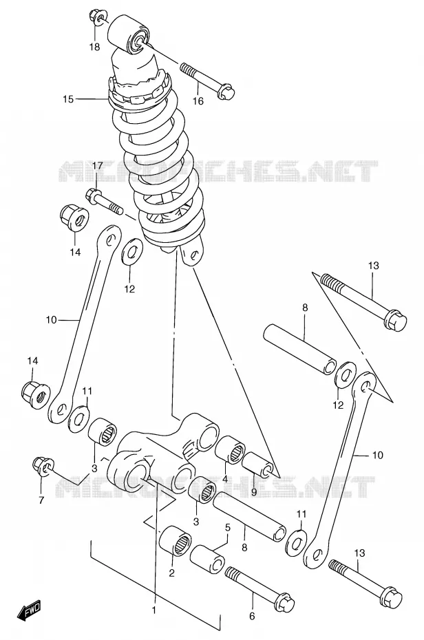 BIELLETTE DE SUSPENSION ARRIERE (GSF1200SAV/SAW/SAX/SAY) Suzuki MOTO 1200 BANDIT 2000  GSF1200Y(E2)