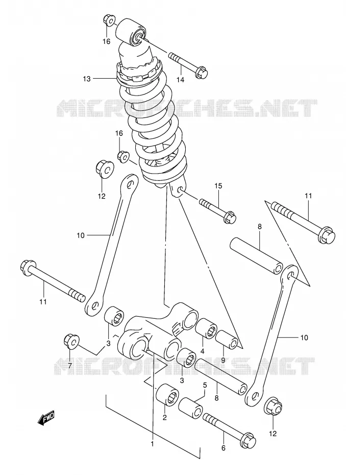 BIELLETTE DE SUSPENSION ARRIERE (GSF1200ST/SV/SW/SX/SY) Suzuki MOTO 1200 BANDIT 2000  GSF1200SY(E28)