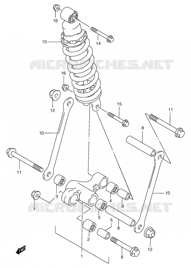 BIELLETTE DE SUSPENSION ARRIERE (GSF1200T/V/W/X/Y/ST/SV/SW/SX/SY) Suzuki MOTO 1200 BANDIT 1998  GSF1200SW(E2)