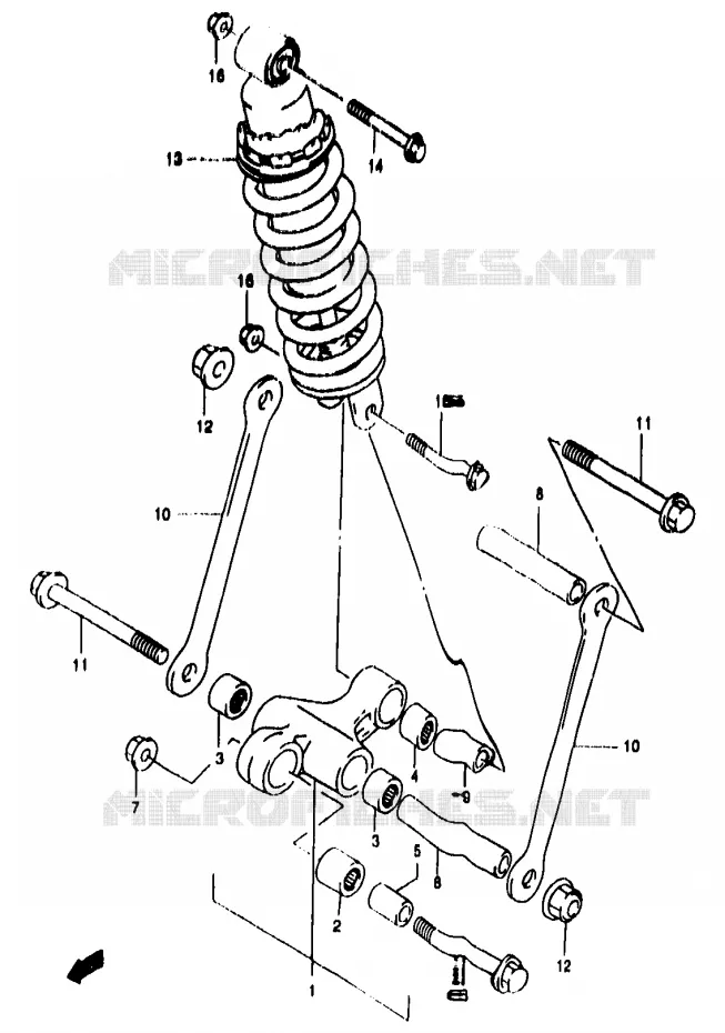 BIELLETTE DE SUSPENSION ARRIERE (GSF1200T/V/W/X/Y/ST/SV/SW/SX/SY) Suzuki MOTO 1200 BANDIT 2000  GSF1200SAY(T/V/W/X/Y)