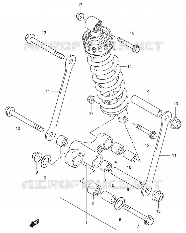 BIELLETTE DE SUSPENSION ARRIERE (GSX-R400RL/RM/RN/RP/RR) Suzuki MOTO 400 GSX-R 1992  GSX-R400RN(E30)