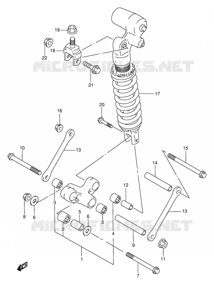 BIELLETTE DE SUSPENSION ARRIERE (MODELE W/X) Suzuki MOTO 750 GSX-R 1997  GSX-R750V(E2)