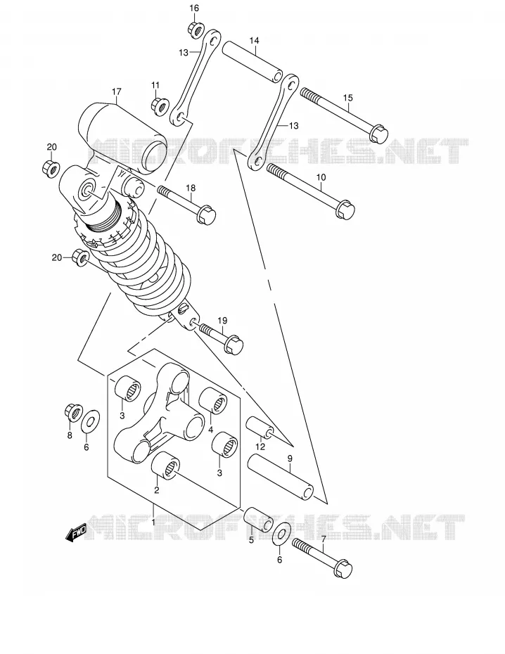 BIELLETTE DE SUSPENSION ARRIERE Suzuki MOTO 1300 HAYABUSA 2005  GSX1300RK5(E2)