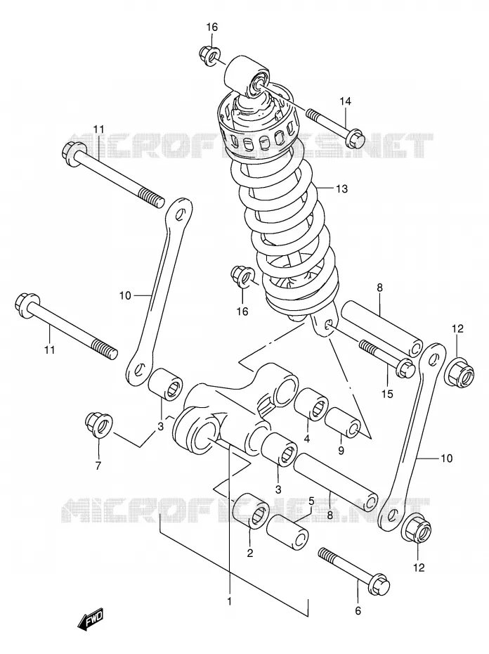 BIELLETTE DE SUSPENSION ARRIERE Suzuki MOTO 250 GSX 1996  GSX250FT(E24)