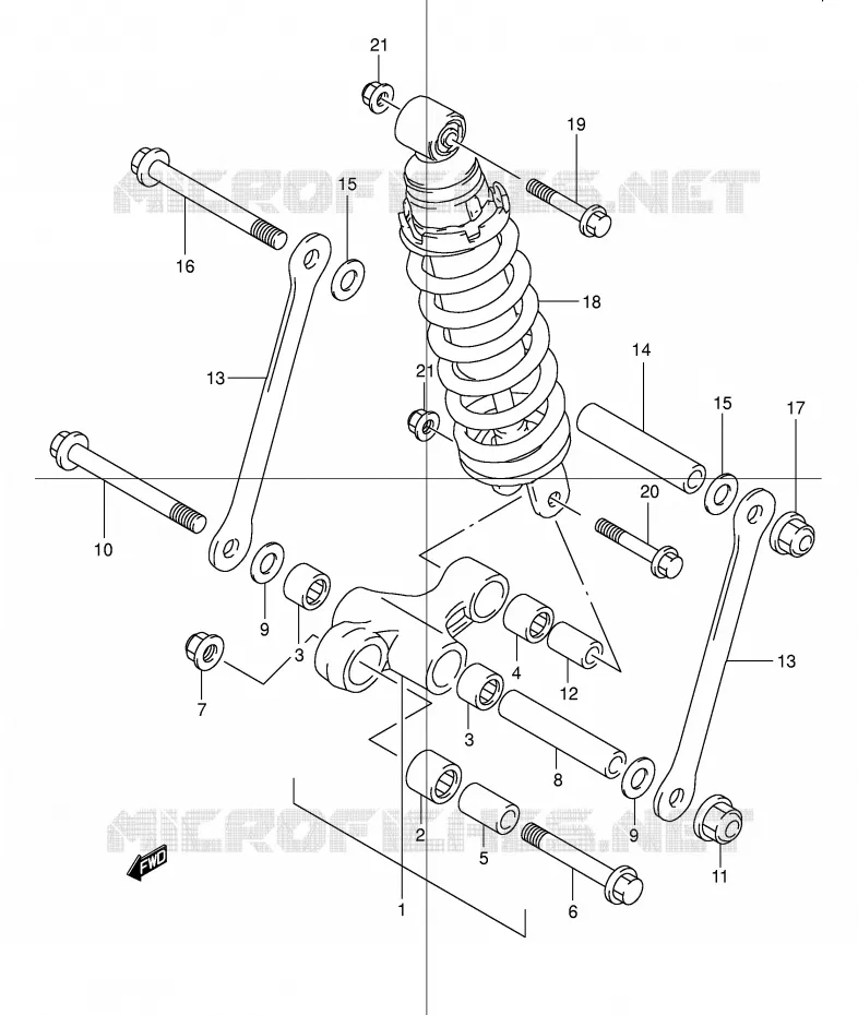 BIELLETTE DE SUSPENSION ARRIERE Suzuki MOTO 600 BANDIT 2001  GSF600UK1(E2)