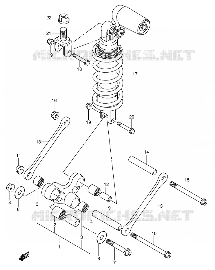 BIELLETTE DE SUSPENSION ARRIERE Suzuki MOTO 600 GSX-R 2004  GSX-R600K4(E2)